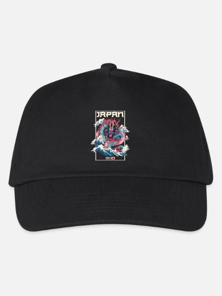 Tokio Asien 80er Japanischer Retro Drache Drachen - Kinder Basecap - Schwarz