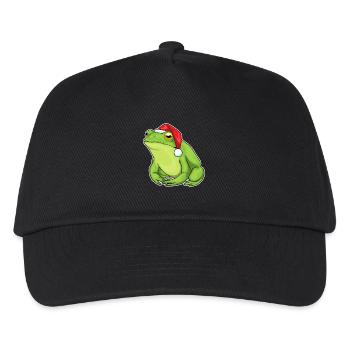 Frog Christmas Santa Hat - Kids’ Baseball Cap - black - Front