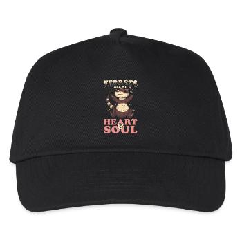 Frettchen Geschenk für Frettchen Besitzer - Kinder Basecap - Schwarz - Vorne