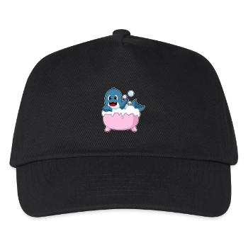 Delfin Baden Badewanne - Kinder Basecap - Schwarz - Vorne