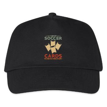 Fußball Sammelkarten Sammler - Kinder Basecap - Schwarz - Vorne