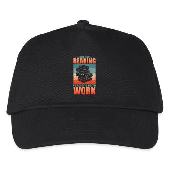 Lire Lecteur né pour aller Lire forcé d’aller travailler - Casquette de baseball Enfant - noir - Devant
