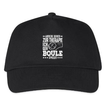 Andere gehen zur Therapie ich geh Boule Petanque - Kinder Basecap - Schwarz - Vorne