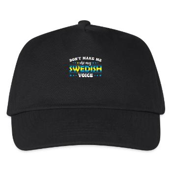 Zwinge Mich Nicht, Meine Schwedische Stimme Zu - Kinder Basecap - Schwarz - Vorne