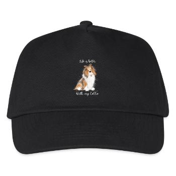 Collie Dogs Saying Collie Rough I Longhair Collie - Kids’ Baseball Cap - black - Front