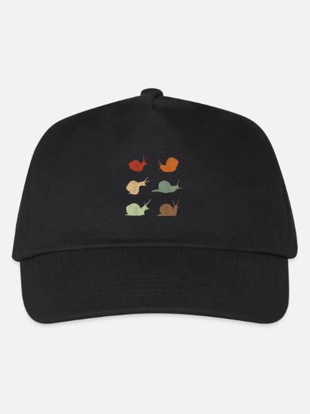 Schnecke Retro Vintage Schnecken - Kinder Basecap - Schwarz