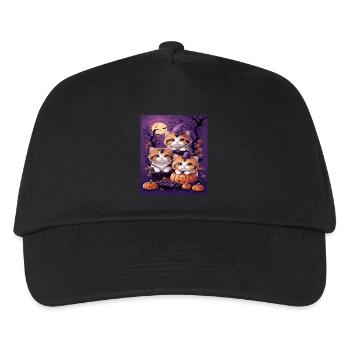 Trio von Kätzchen im Halloween-Stil - Kinder Basecap - Schwarz - Vorne