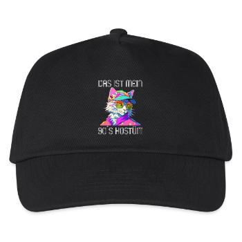 90er Motto Party Das ist mein 90er Kostüm - Kinder Basecap - Schwarz - Vorne