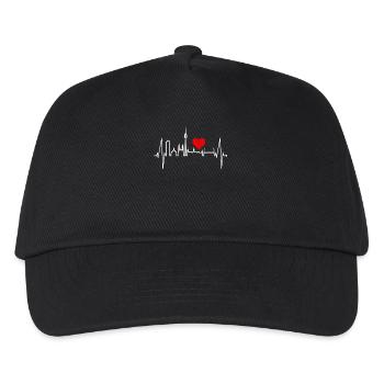 Nuremberg Skyline Heartbeat Fan Heart Love Nuremberg - Casquette de baseball Enfant - noir - Devant