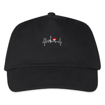 Nuremberg Skyline Heartbeat Fan Heart Love Nuremberg - Casquette de baseball Enfant - noir - Devant