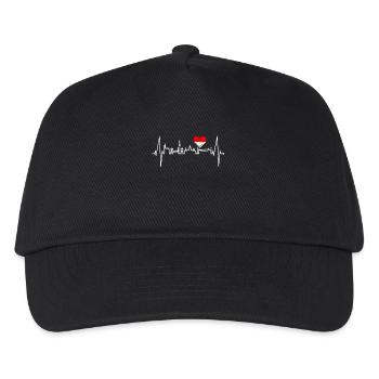 Hannover Skyline Herzschlag Fan Liebe Hannöversch - Kinder Basecap - Schwarz - Vorne