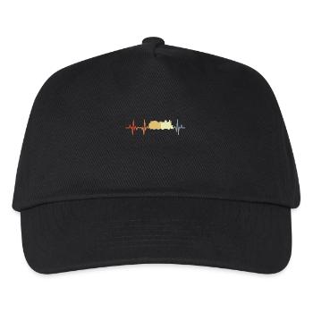 Vintage Lokomotive Herzklopfen - Kinder Basecap - Schwarz - Vorne