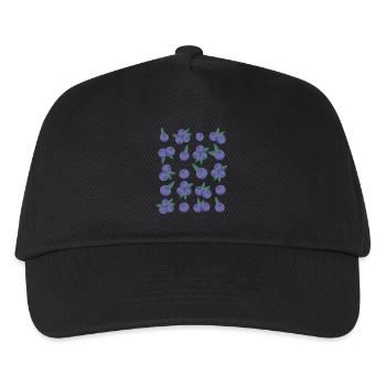 Blaubeeren Beeren Frucht Muster - Kinder Basecap - Schwarz - Vorne