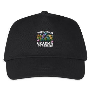 Grand-mère Fleur Sauvage Floral Nature Amour - Casquette de baseball Enfant - noir - Devant