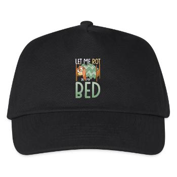 Faultier Nickerchen Faulheit Lass Mich In Meinem Bett verrotten - Kinder Basecap - Schwarz - Vorne