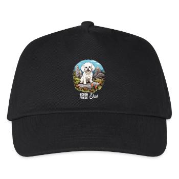 Hund Bichon Friesé - Kinder Basecap - Schwarz - Vorne