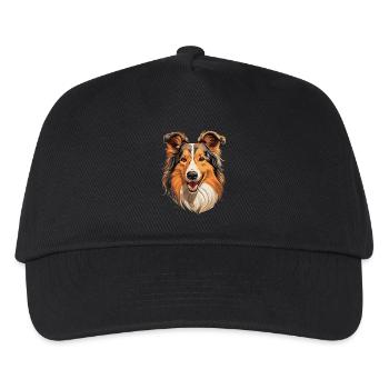Hund Collie - Kinder Basecap - Schwarz - Vorne