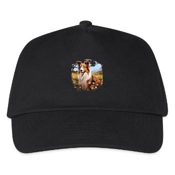Hund Collie - Kinder Basecap - Schwarz - Vorne
