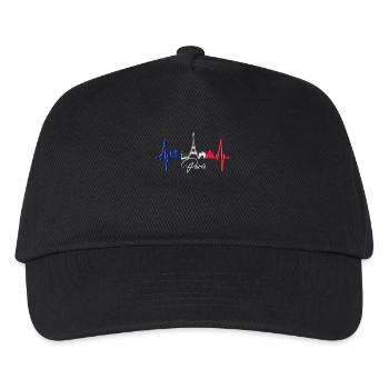 Paris Skyline Herzschlag Eiffelturm Frankreich - Kinder Basecap - Schwarz - Vorne
