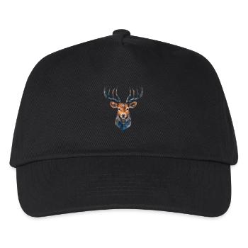 Polygon Art: Noble Antlers in a Modern Style - Kids’ Baseball Cap - black - Front