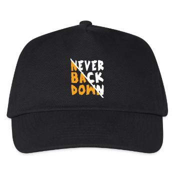 Never Back Down Design - Kinder Basecap - Schwarz - Vorne
