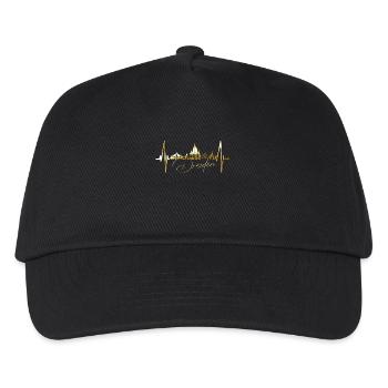 Dresde Skyline Heartbeat Dresde Heart Love Fan - Casquette de baseball Enfant - noir - Devant