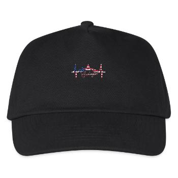 Washington D.C. Skyline Herzschlag USA Ostküste - Kinder Basecap - Schwarz - Vorne