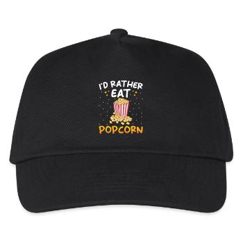 Popcorn Liebhaber Geschenk Lustiges Popcorn - Kinder Basecap - Schwarz - Vorne