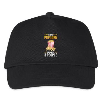 Popcorn Liebhaber Geschenk Lustiges Popcorn - Kinder Basecap - Schwarz - Vorne