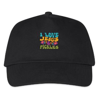 I Love Jesus & Pickles Pickles Lover Groovy - Kinder Basecap - Schwarz - Vorne