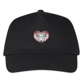 Herz Bär Liebe Romantisch - Kinder Basecap - Schwarz - Vorne
