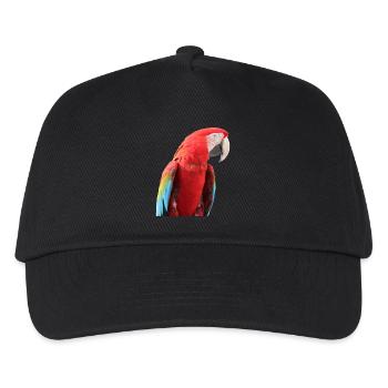 Papageien Vogel T-shirt Geschenk - Kinder Basecap - Schwarz - Vorne