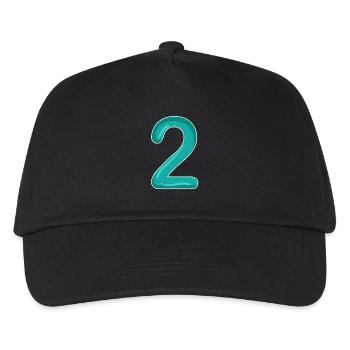 2 - Number - Number Two - Kids’ Baseball Cap - black - Front
