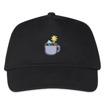 Berg Berge Gipfel Kaffee - Kinder Basecap - Schwarz - Vorne