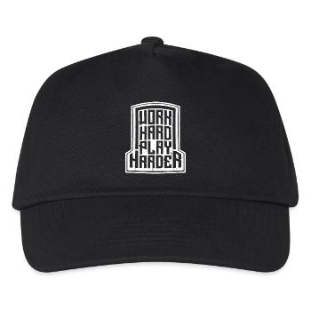 Travailler dur, jouer plus dur, drôle, motivation, dire - Casquette de baseball Enfant - noir - Devant