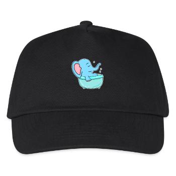 Badewanne Elefant - Kinder Basecap - Schwarz - Vorne