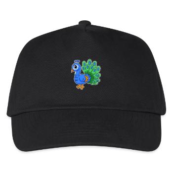 Pfau - Kinder Basecap - Schwarz - Vorne