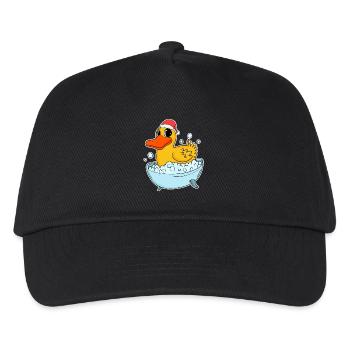 Badeente Ente Weihnachten - Kinder Basecap - Schwarz - Vorne