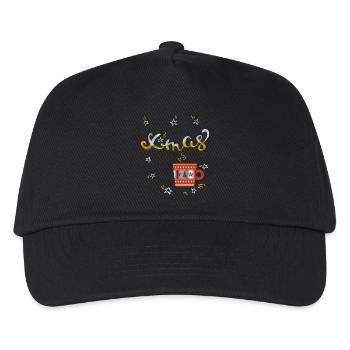 Advent Kaffee - Kinder Basecap - Schwarz - Vorne