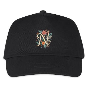 N typographie florale - Casquette de baseball Enfant - noir - Devant