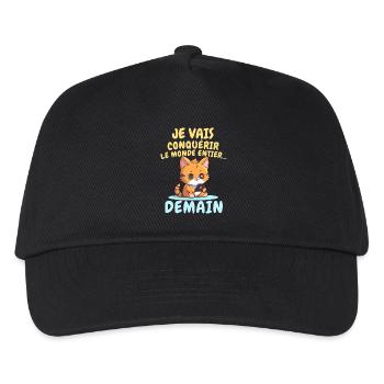 Chat ambitieux demain conquérir le monde - Casquette de baseball Enfant - noir - Devant