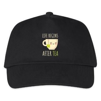Life Begins After Tea Cute Tea Lover Kawaii Tea - Kids’ Baseball Cap - black - Front