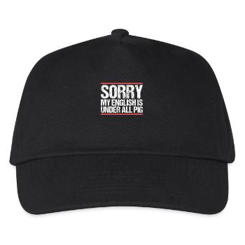 Désolé mon anglais est sous tout cochon Denglish - Casquette de baseball Enfant - noir - Devant