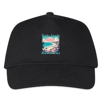Pink Sands Beach, Bahamas - Grunge Vacation in the Bahamas - Kids’ Baseball Cap - black - Front