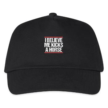 I believe me kicks a horse Denglisch - Kids’ Baseball Cap - black - Front