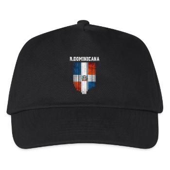 Flagge der Dominikanischen Republik, Dominikanischer Stolz - Kinder Basecap - Schwarz - Vorne