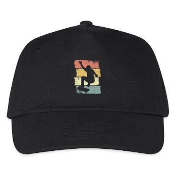 Skateboard boy drawing - Kids’ Baseball Cap - black - Front