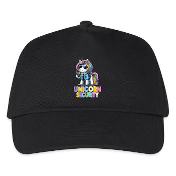 Einhorn Regenbogen Niedliches Einhorn Sicherheit - Kinder Basecap - Schwarz - Vorne