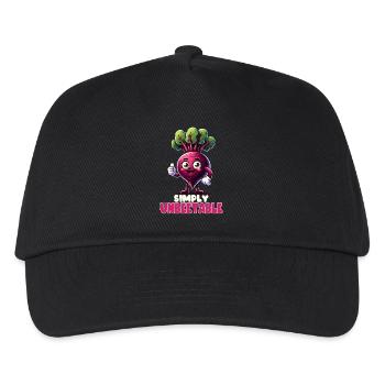 Rote Bete Rote Bete vegan einfach unbeetable veggie - Kinder Basecap - Schwarz - Vorne