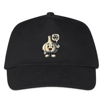 Knoblauch-Liebhaber Knoblauch-Wortspiel Sprich Knoblauch mit mir - Kinder Basecap - Schwarz - Vorne
